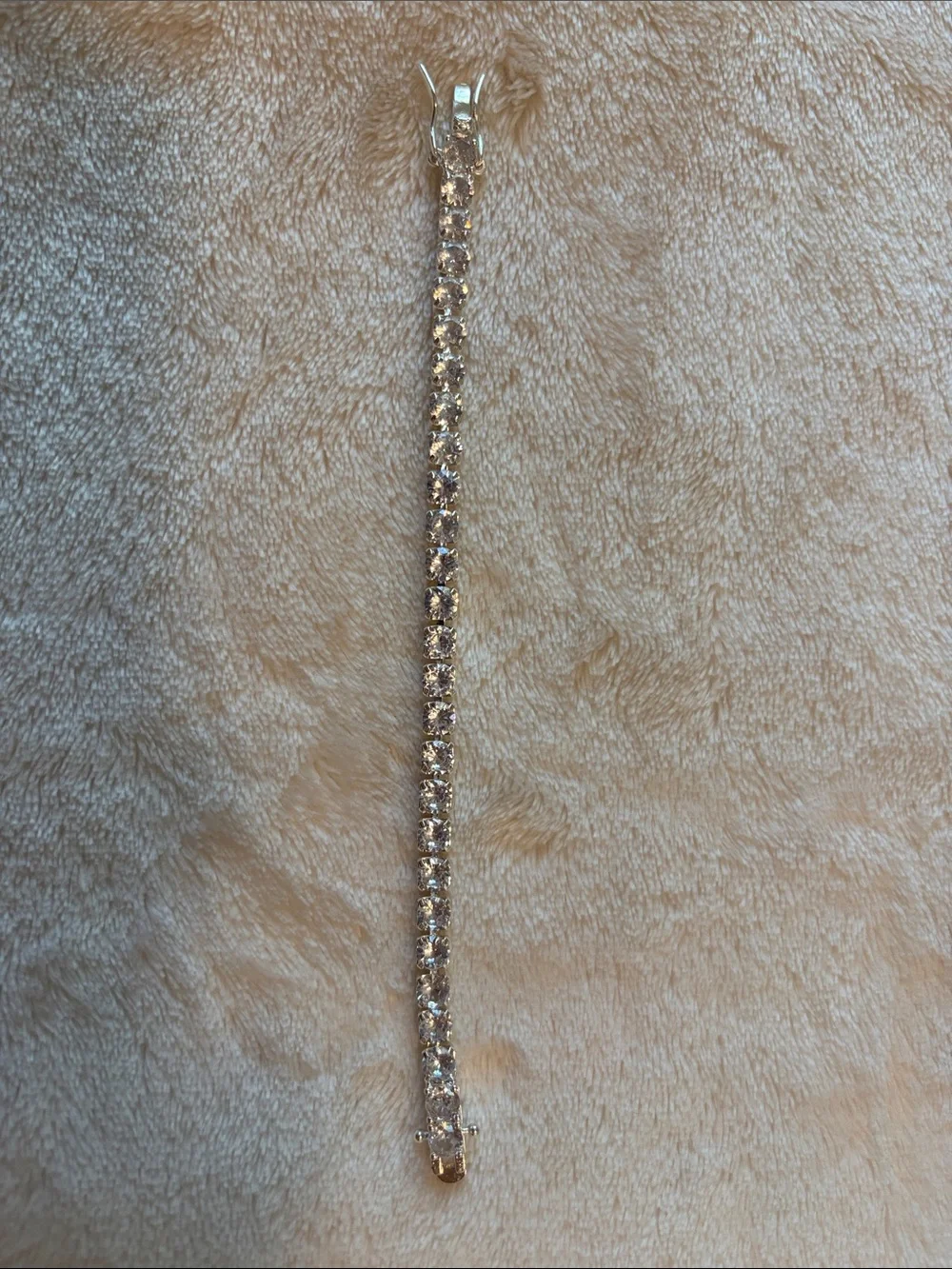 Small Silver Tennis Bracelet with Clear Stones